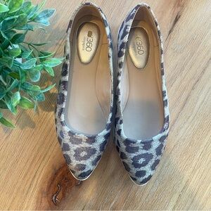Easy Spirit Madella pointy toe taupe Metallic leopard Comfort Flats sz 7.5